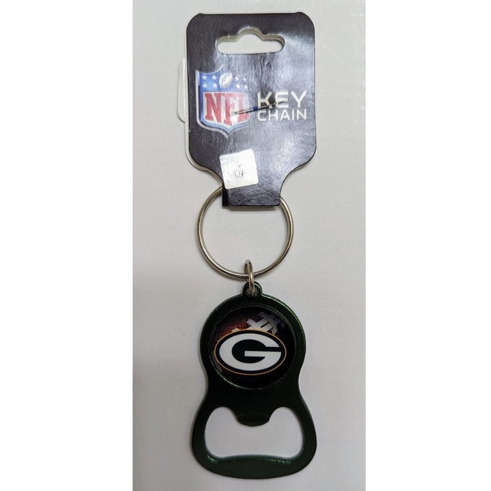 🏈🆕 GREENBAY PACKERS KEYCHAIN/BEVERAGE BOTTLE OPENER WITH KEY RING - NFL
